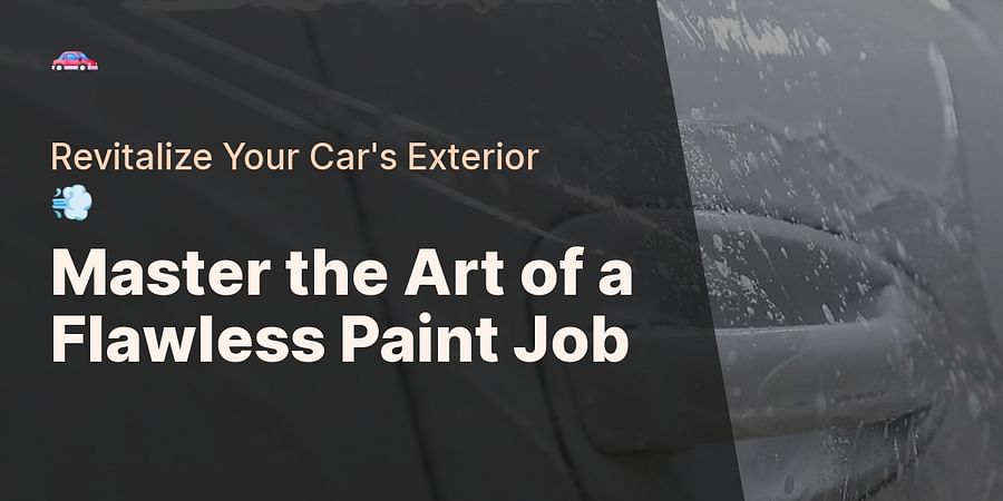 Master the Art of a Flawless Paint Job - Revitalize Your Car's Exterior ๐จ